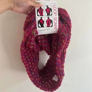 Bright pink circle scarf nwt